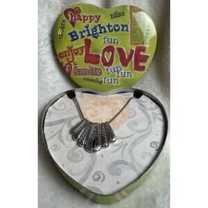 Brighton Andorra Etched Geometric Sliding Silver Plate Multi Bar Necklace